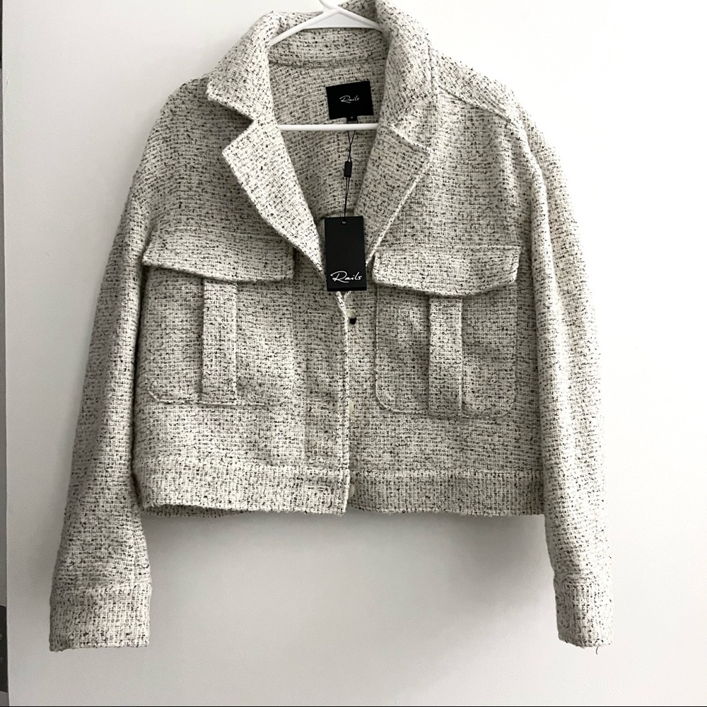 Rails cropped ivory multi jacket size like new
